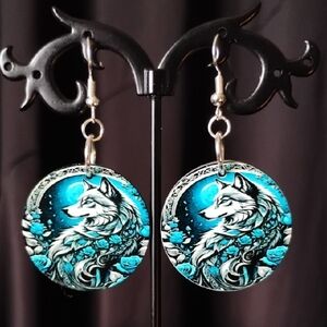 Blue Wolf Earrings